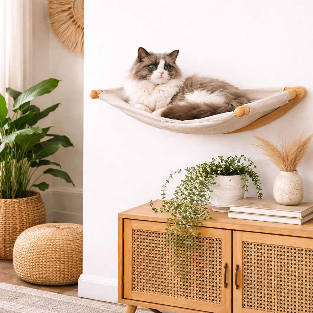 Wall-Mounted Cat Shelves & Steps - Modern Cat Climbing Wall Set for Play, Rest & Lounge