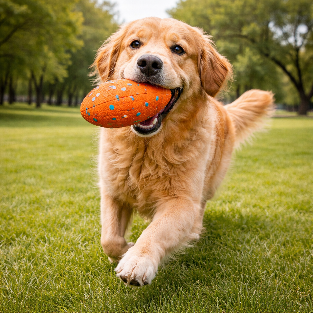 Dog Football Toy for Aggressive Chewers – Indestructible Floating Rugby Ball for Medium & Large Dogs