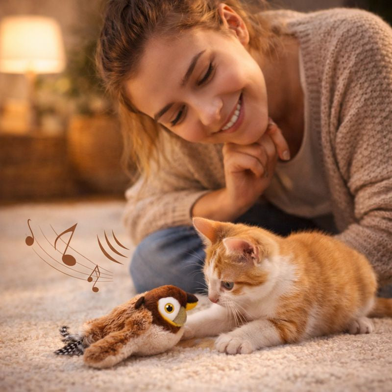 Cat & Dog Bird Chirping Flapping Toy