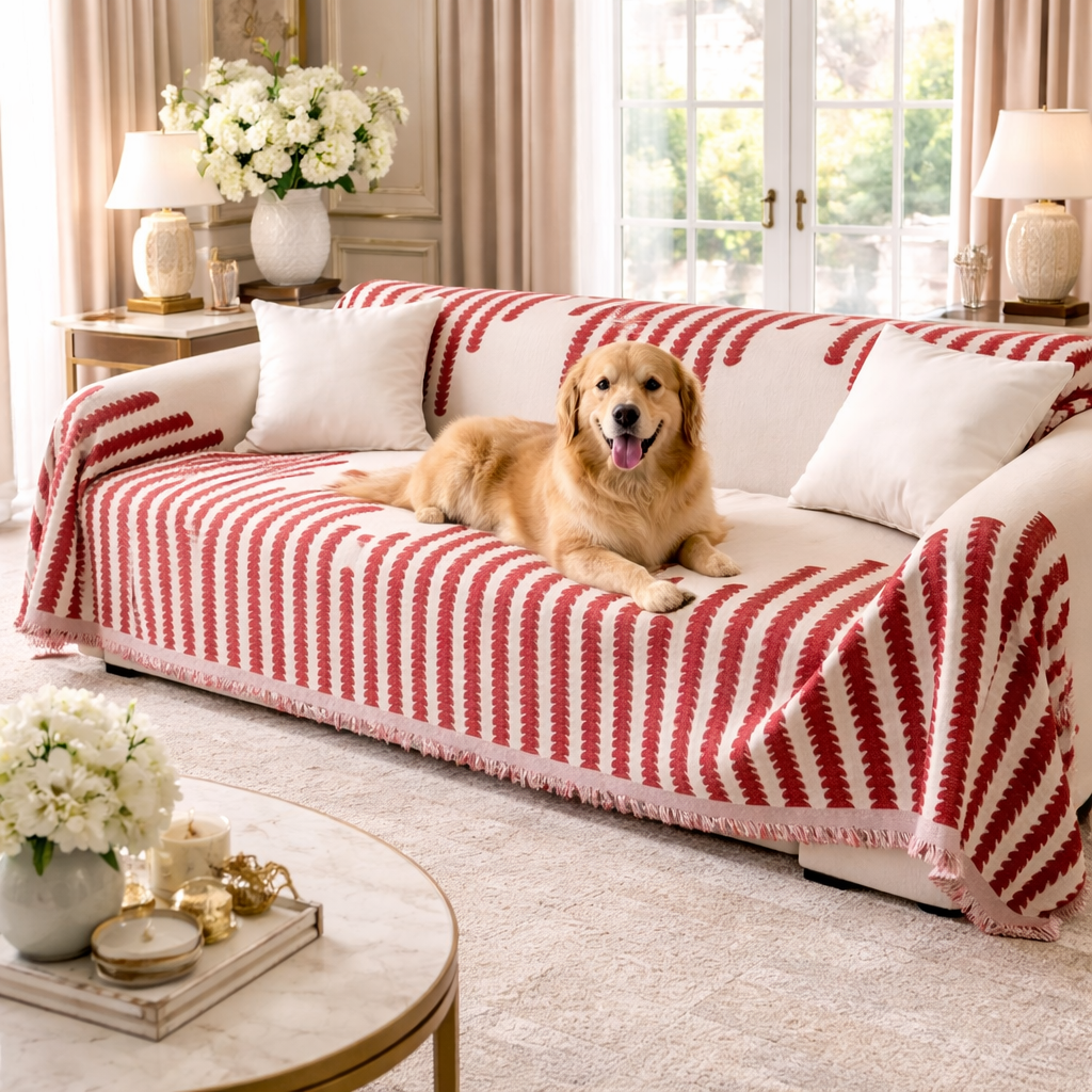 Chenille Sofa Cover Throw – Non-Slip Couch Cover Blanket, Washable All-Season Protector