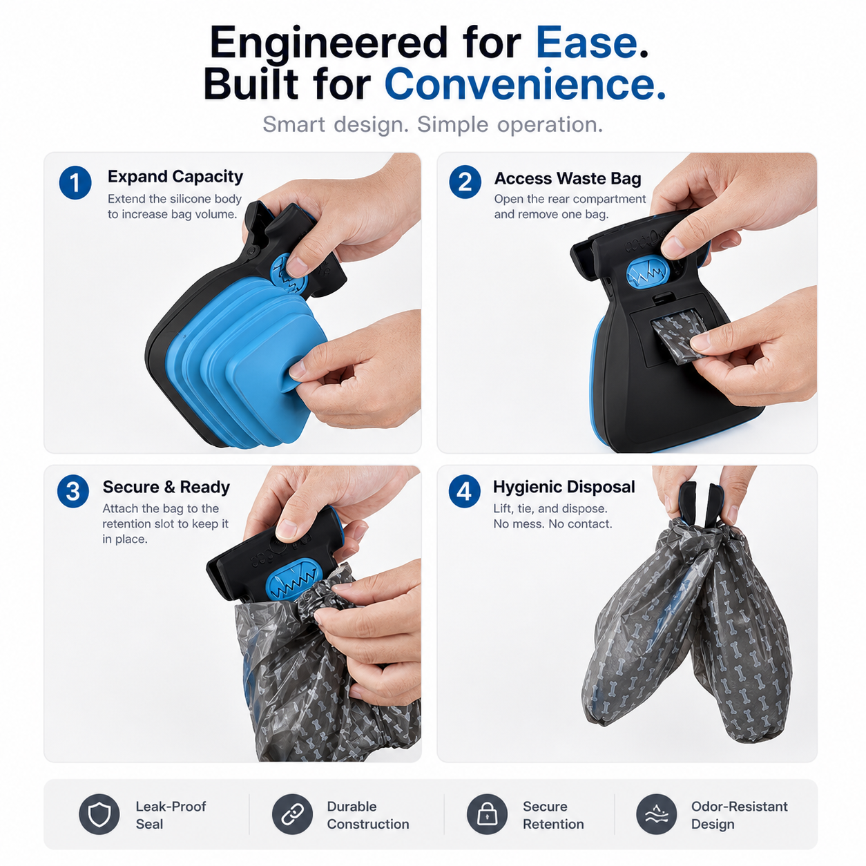 Foldable Dog Pooper Scooper with Waste Bags