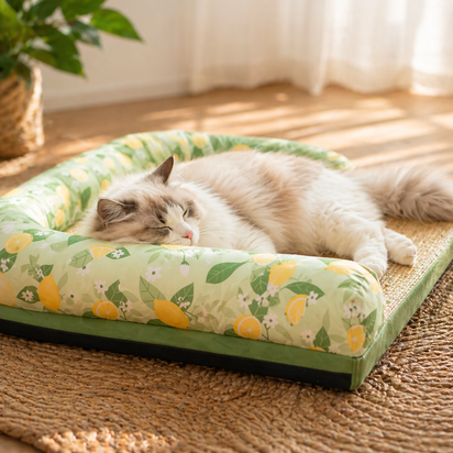 Cooling Pet Bed Mat with Bolster