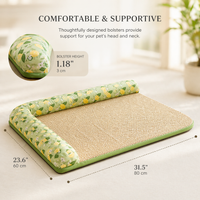Cooling Pet Bed Mat with Bolster
