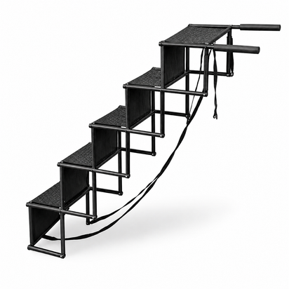 Foldable Dog Car Stairs - 5-Step Portable Pet Steps for SUV & Truck