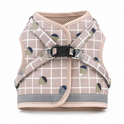 Plaid Reflective Dog Harness & Leash Set