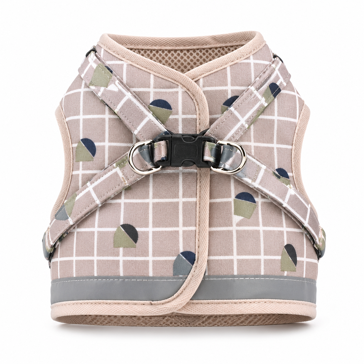 Plaid Reflective Dog Harness & Leash Set