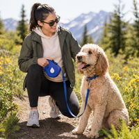Retractable Dog Leash with Water Bottle & Waste Bag Dispenser