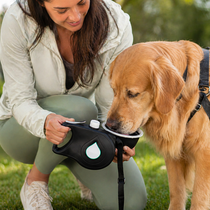 Retractable Dog Leash with Water Bottle & Waste Bag Dispenser
