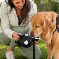 Retractable Dog Leash with Water Bottle & Waste Bag Dispenser