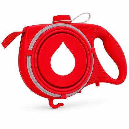 Retractable Dog Leash with Water Bottle & Waste Bag Dispenser