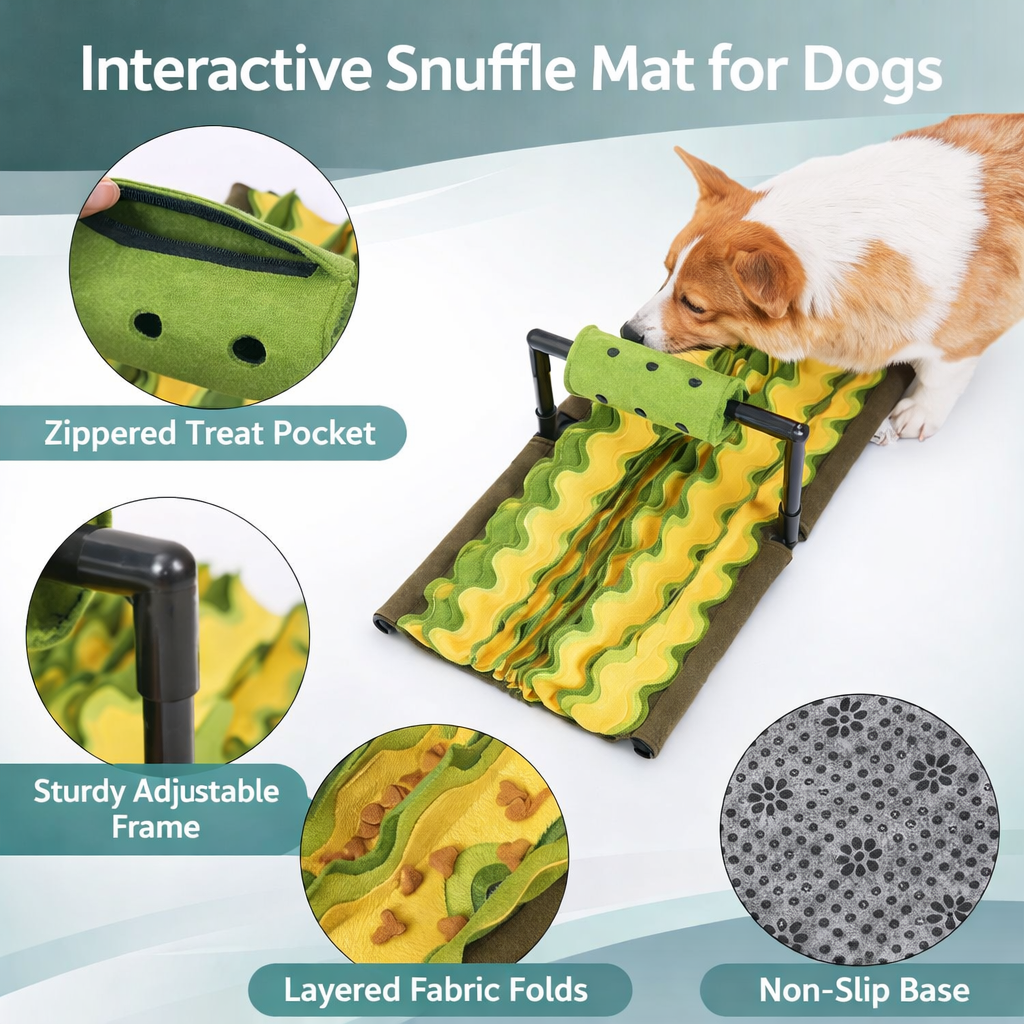 Dog Snuffle Mat - Interactive Feeding & Nose Work Puzzle Toy for Mental Stimulation