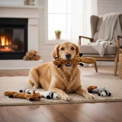 Plush Squeaky Dog Chew Crinkle Toy