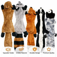 Plush Squeaky Dog Chew Crinkle Toy