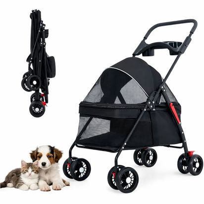 Foldable Lightweight Pet Stroller for Dogs & Cats