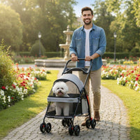 Foldable Lightweight Pet Stroller for Dogs & Cats