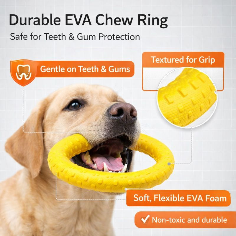 Dog Toy Bundle 4-Pack – Tough EVA Flying Disc, Ball & Tug Rope for Aggressive Chewers