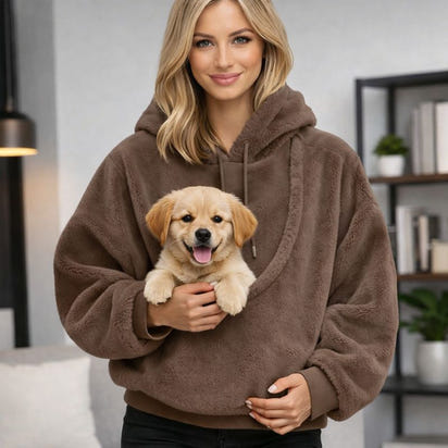 Unisex Pet Carrier Hoodie Plush Sweatshirt