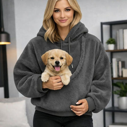 Unisex Pet Carrier Hoodie Plush Sweatshirt