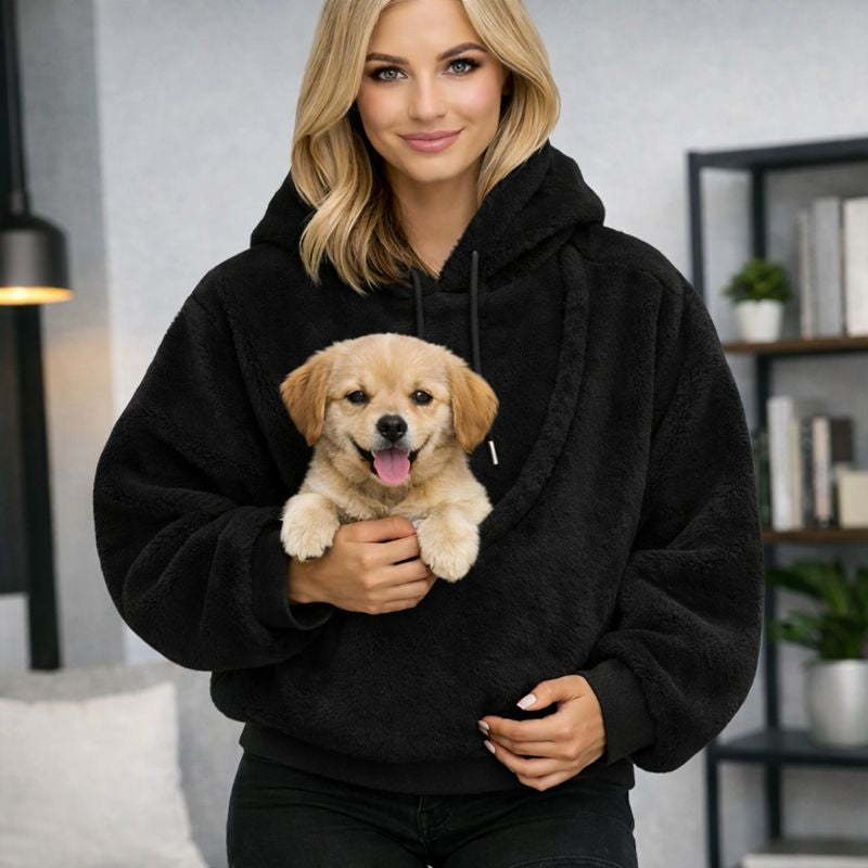 Unisex Pet Carrier Hoodie Plush Sweatshirt