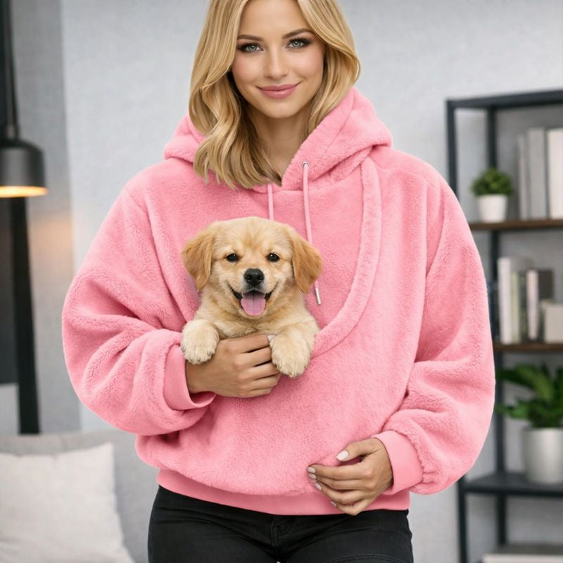 Unisex Pet Carrier Hoodie Plush Sweatshirt