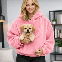 Unisex Pet Carrier Hoodie Plush Sweatshirt