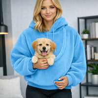 Unisex Pet Carrier Hoodie Plush Sweatshirt