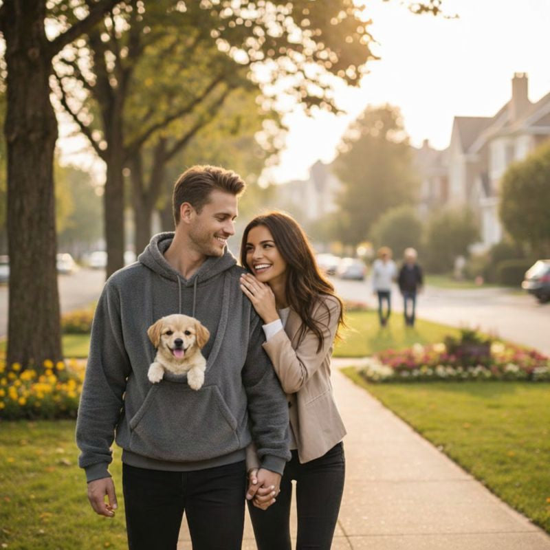 Unisex Pet Carrier Hoodie Plush Sweatshirt