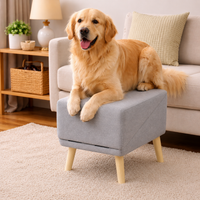 2-in-1 Dog Ramp & Stairs - Foldable Wooden Pet Steps for Couch & Bed