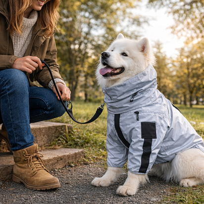 Reflective All-weather Waterproof Dog Rain Coat
