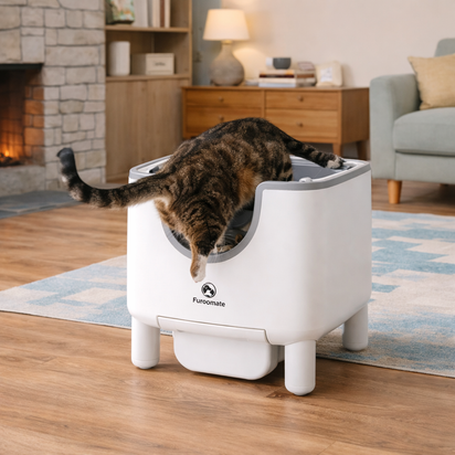 Automatic Self-Cleaning Cat Litter Box – Open-Top, Odor Control, Smart Safety Sensors