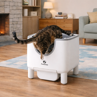 Automatic Self-Cleaning Cat Litter Box – Open-Top, Odor Control, Smart Safety Sensors