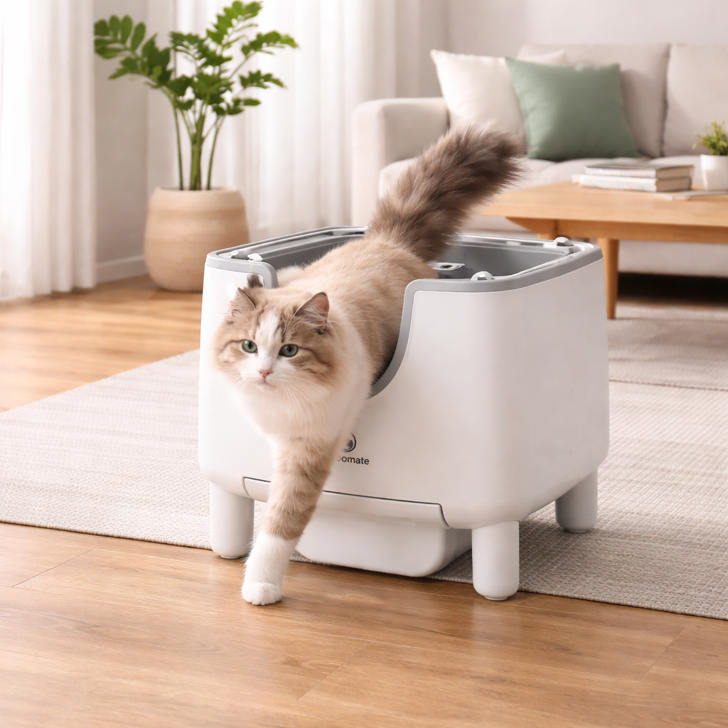 Automatic Self-Cleaning Cat Litter Box – Open-Top, Odor Control, Smart Safety Sensors