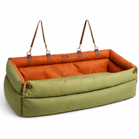 Dog Car Seat Booster Bed – Waterproof Faux Leather, Elevated Travel Seat