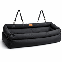 Dog Car Seat Booster Bed – Waterproof Faux Leather, Elevated Travel Seat