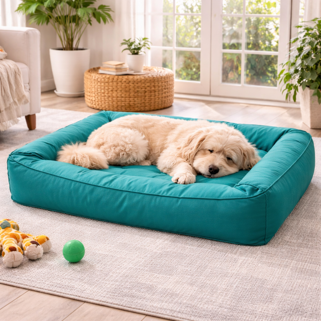 Orthopedic Dog Bed with Bolster - Waterproof Memory Foam Bed for Large Dogs