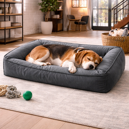 Orthopedic Dog Bed with Bolster - Waterproof Memory Foam Bed for Large Dogs