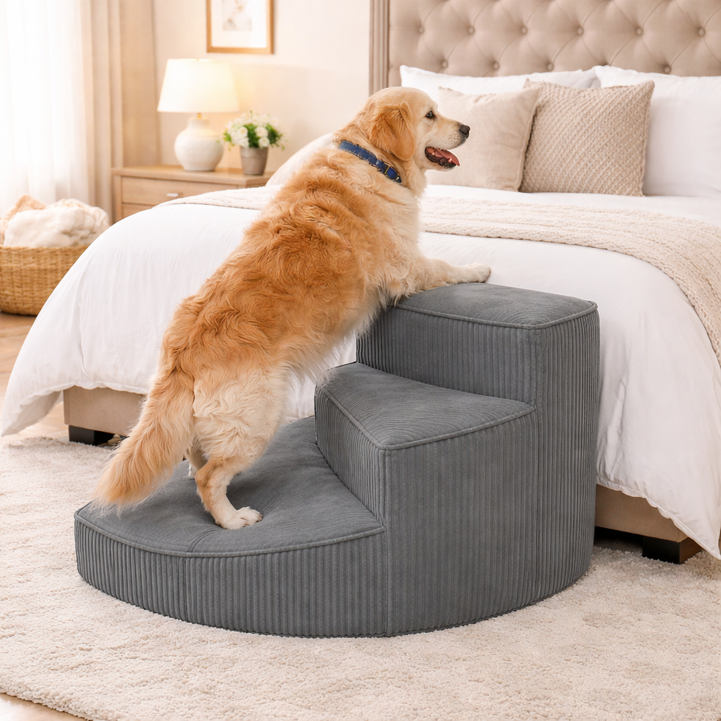 Orthopedic Dog Stairs for Couch - Non-Slip Foam Pet Steps