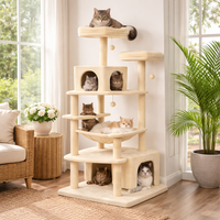 Cat Tree Tower - Multi-Level Condo with Sisal Scratching Posts & Hammock