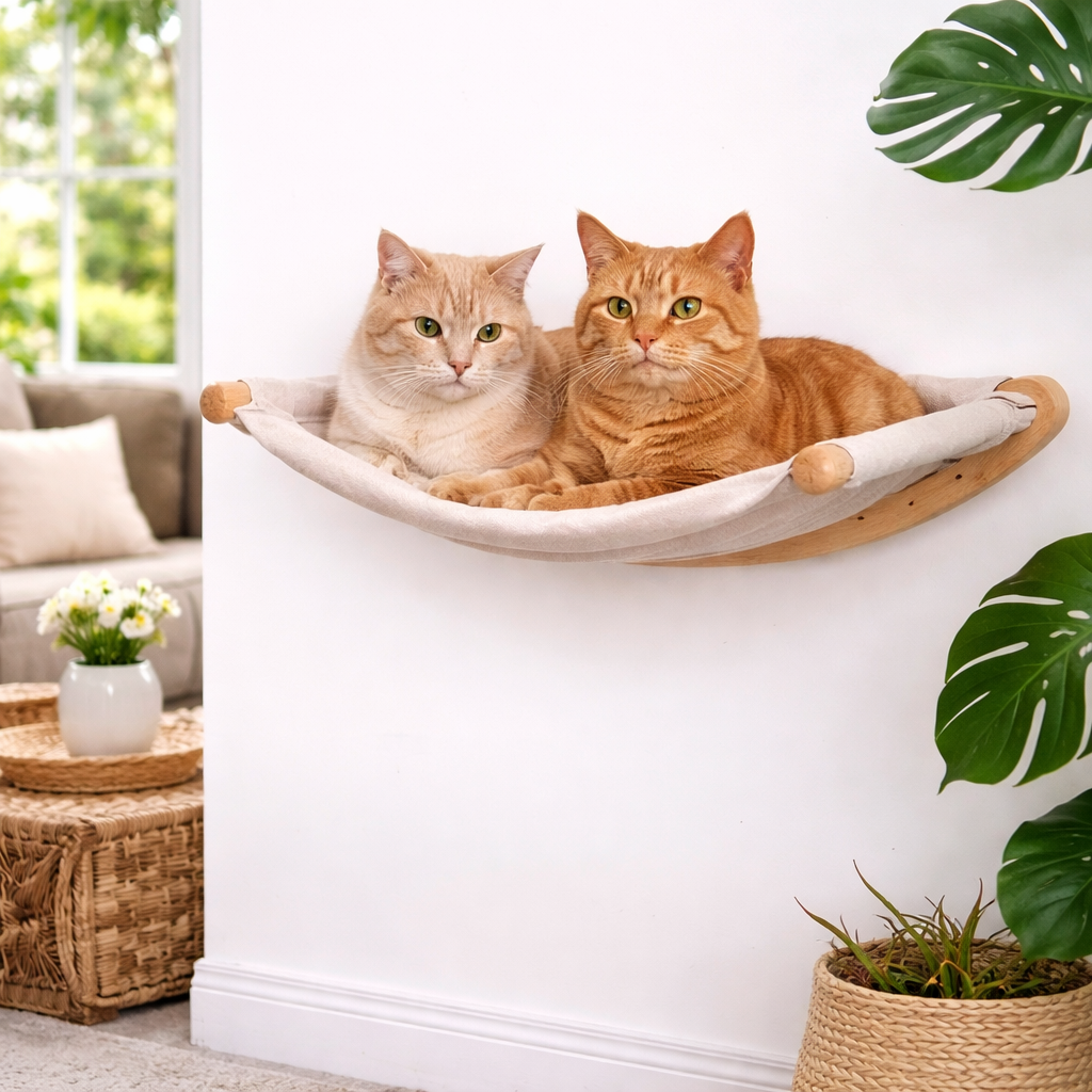 Wall-Mounted Cat Shelves & Steps -  Modern Cat Climbing Wall Set for Play, Rest & Lounge