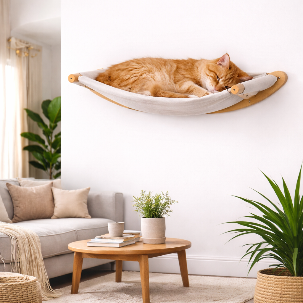Wall-Mounted Cat Shelves & Steps -  Modern Cat Climbing Wall Set for Play, Rest & Lounge