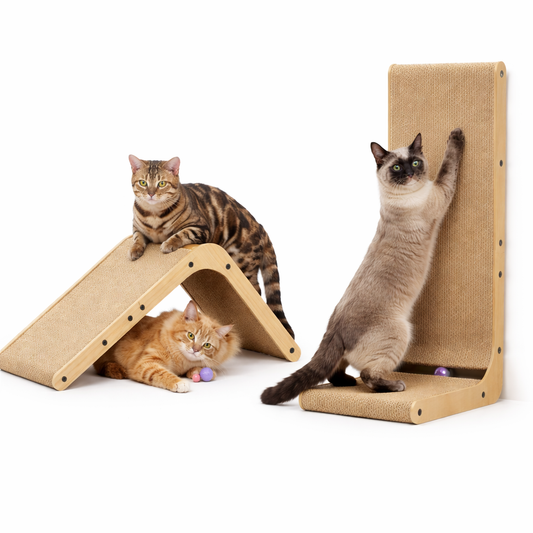 L-Shaped Cat Scratcher – Cardboard Scratch Pad with Wall Protection Design