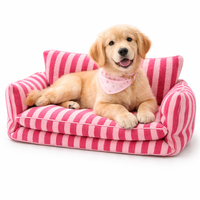 Calming Dog Sofa Bed – Soft Faux Fleece Pet Couch with Supportive Bolster