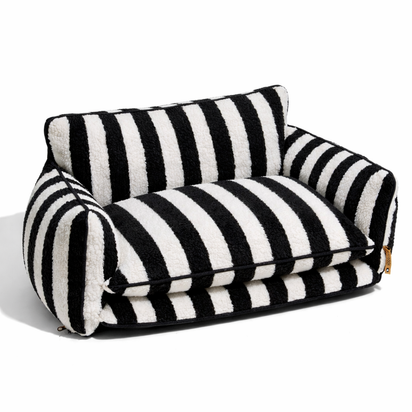 Calming Dog Sofa Bed – Soft Faux Fleece Pet Couch with Supportive Bolster