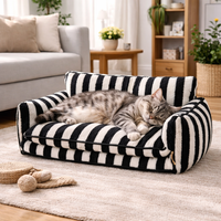 Calming Dog Sofa Bed – Soft Faux Fleece Pet Couch with Supportive Bolster