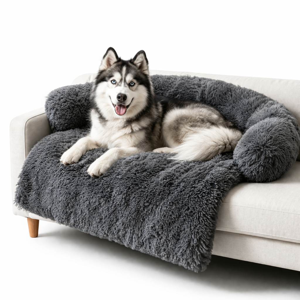 Calming Dog Sofa Cover Bed -  Soft Plush Furniture Protector for Couch & Bed