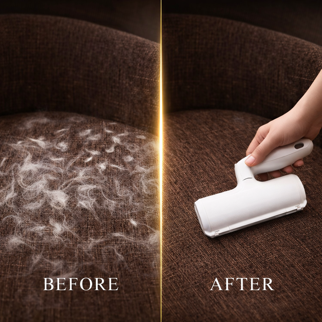 Pet Hair Remover Roller - Reusable Fur Remover for Dog & Cat Hair with Self-Cleaning Base