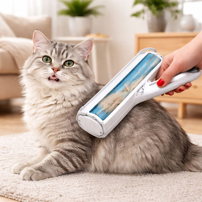 Pet Hair Remover Roller - Reusable Fur Remover for Dog & Cat Hair with Self-Cleaning Base