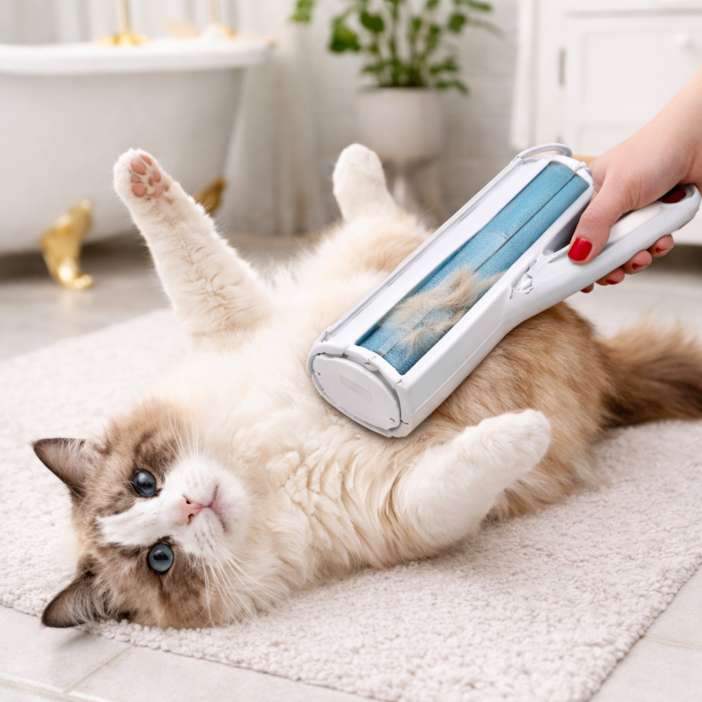 Pet Hair Remover Roller - Reusable Fur Remover for Dog & Cat Hair with Self-Cleaning Base