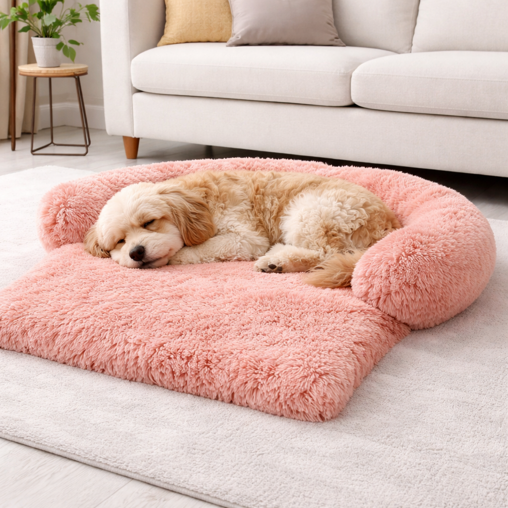 Calming Dog Sofa Cover Bed -  Soft Plush Furniture Protector for Couch & Bed