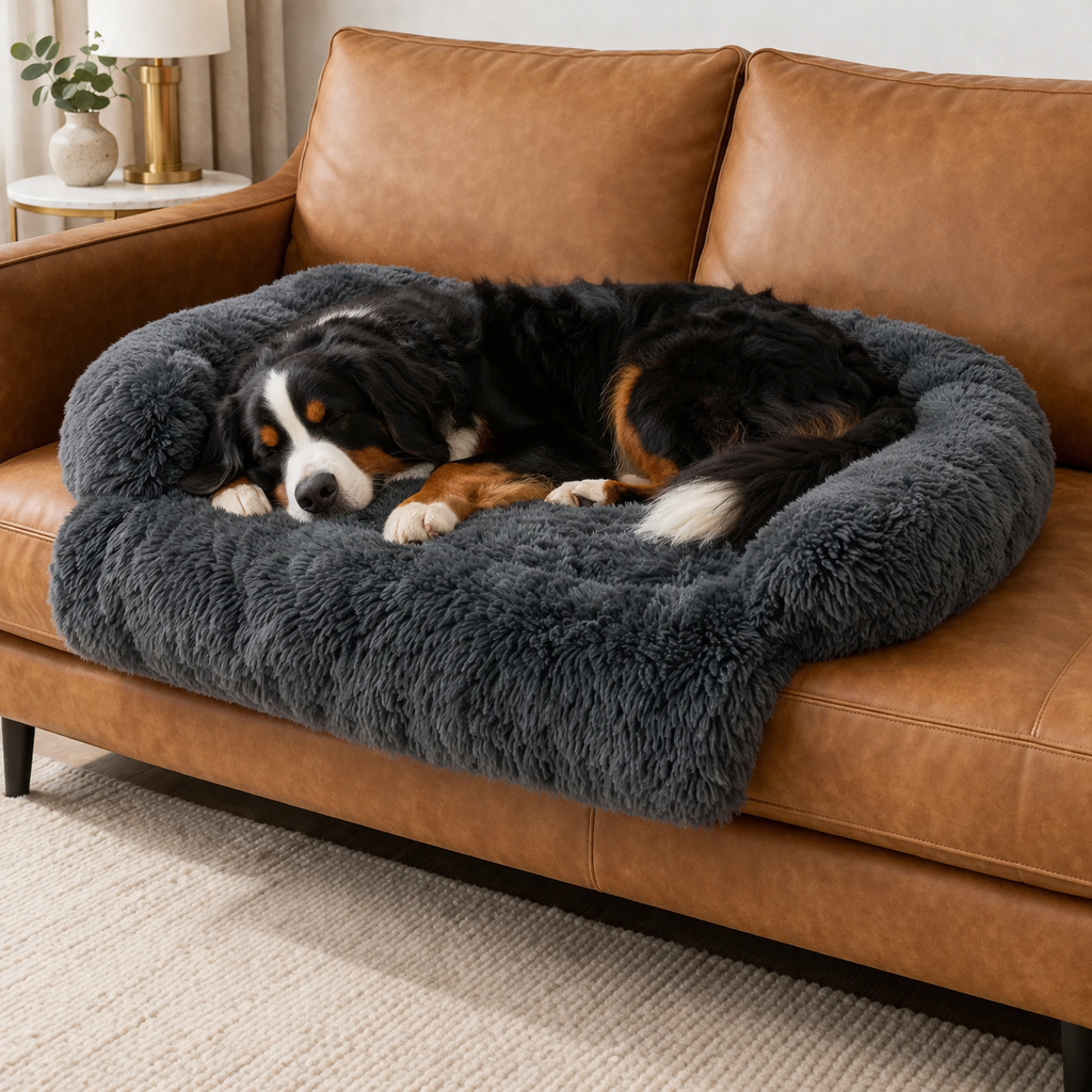Calming Dog Sofa Cover Bed -  Soft Plush Furniture Protector for Couch & Bed